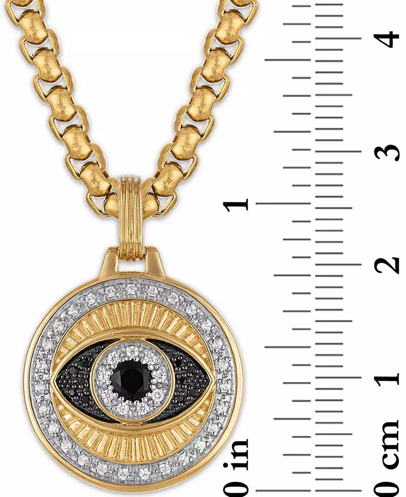 Esquire Men's Jewelry Lab-Created Blue Sapphire (1/4 ct. t.w.) & Diamond (1/4 ct. t.w.) Evil Eye 22" Pendant in 14k Gold Plated Sterling Silver, Exclusively at Macy's 4