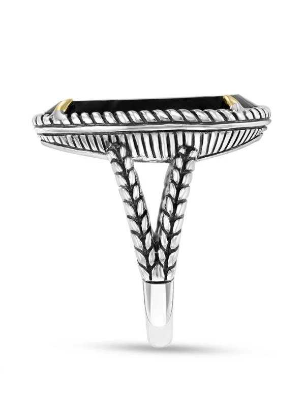 Effy ENY 18K Yellow Gold, Sterling Silver & Onyx Ring 3