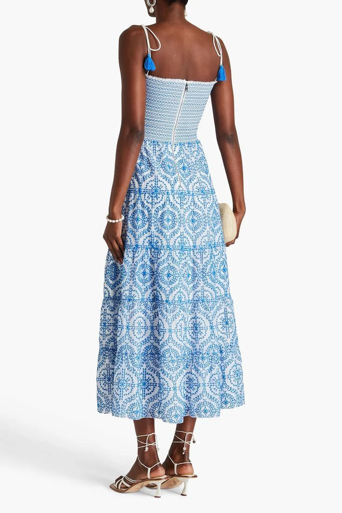 Alice + Olivia Marna smocked broderie anglaise midi dress 3