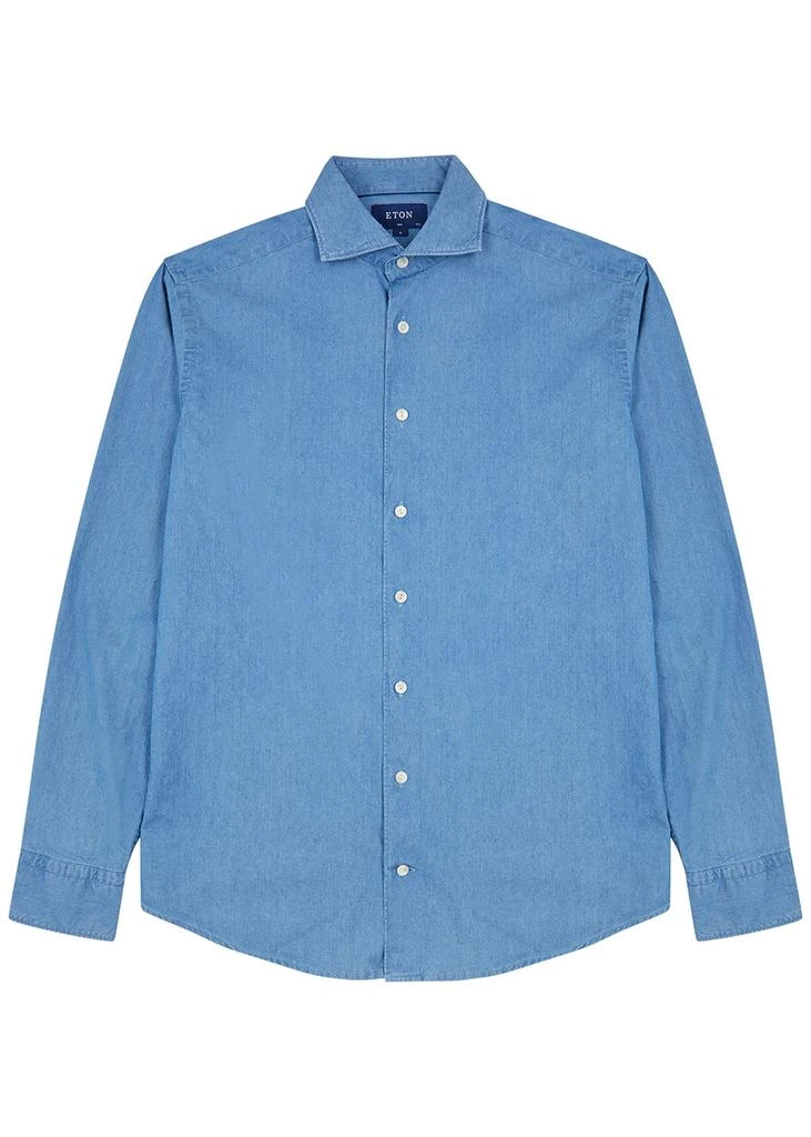 Eton Blue chambray shirt 1