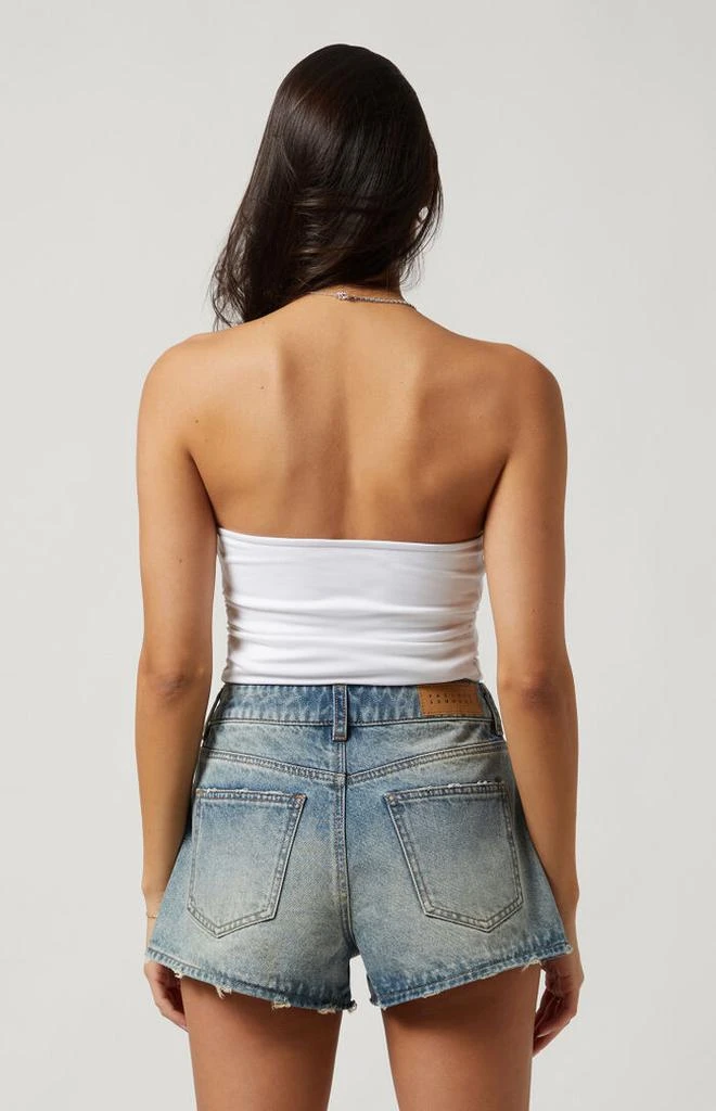 PacSun Medium Indigo Distressed Denim Mom Shorts 4
