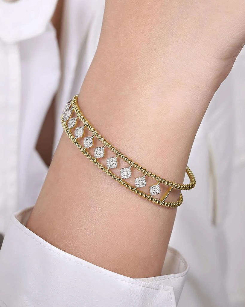Gabriel 
Co 14K Yellow Gold Bujukan Diamond Cuff Bangle 2