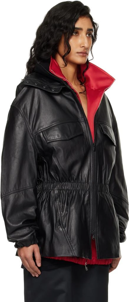 The Frankie Shop Black Carnaby Funnel Neck Leather Jacket 2