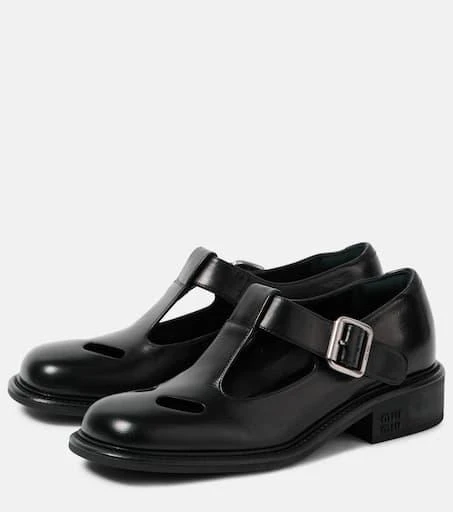 Miu Miu Cutout leather Mary Jane flats 4
