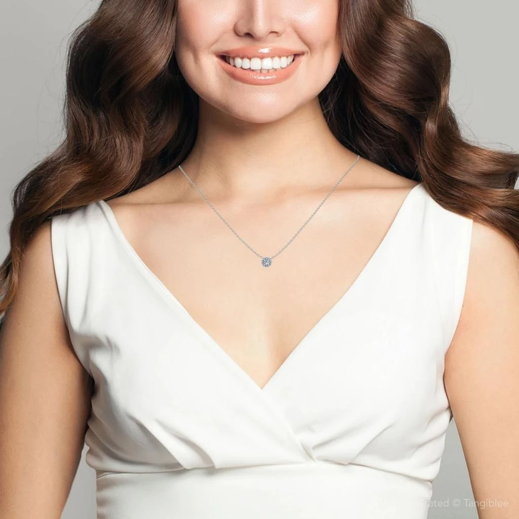 Pompeii3 1ct Diamond Halo Pendant 14K White Gold 4