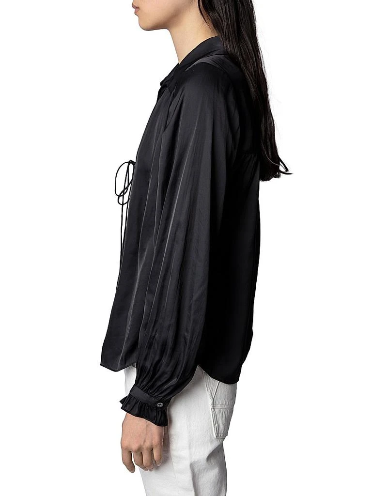 Zadig&Voltaire Tilan Satin Long-Sleeve Blouse 4