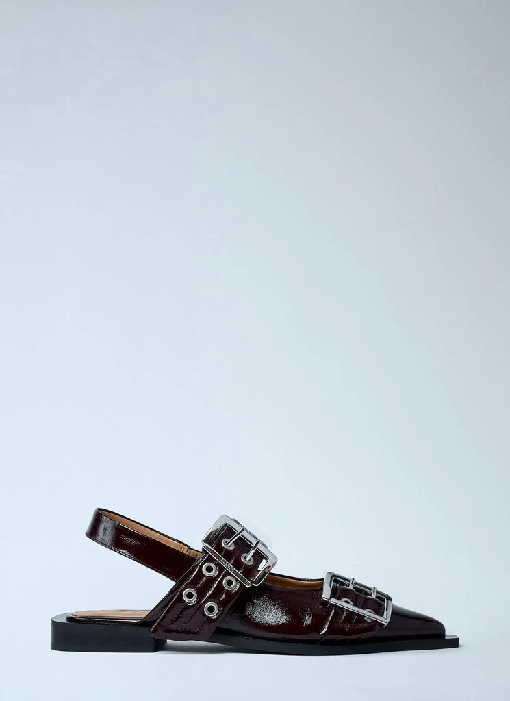 Ganni Buckle Ballerina Flats 1