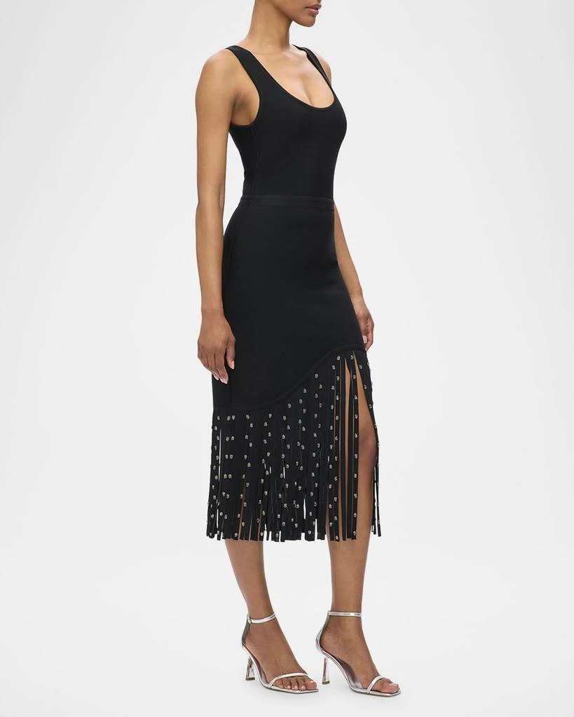 Herve Leger Regan Crystal Fringe Sleeveless Midi Dress 5