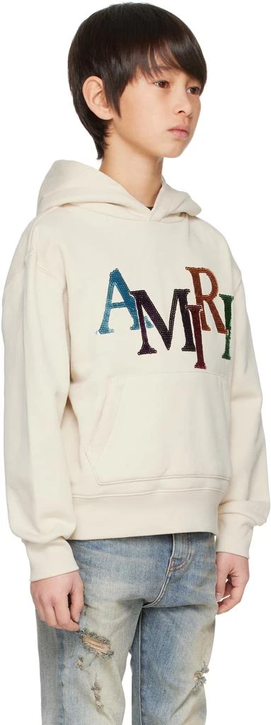 AMIRI Kids Beige Staggered Sequin Hoodie 2