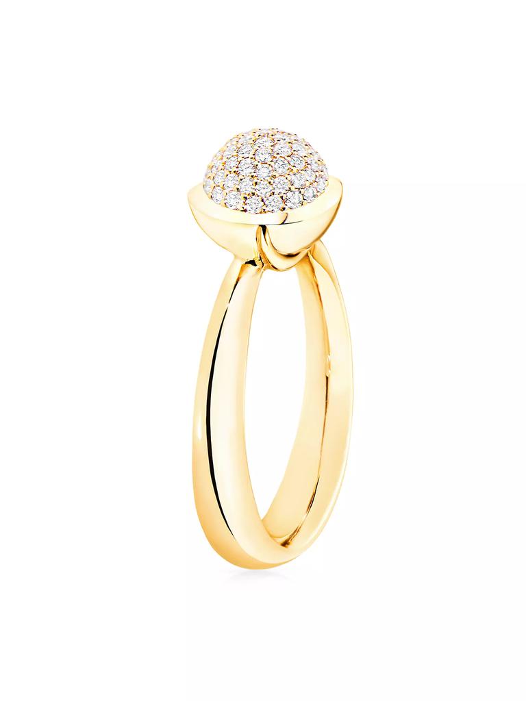 Tamara Comolli Small Bouton 18K Yellow Gold & Diamond Pavé Ring