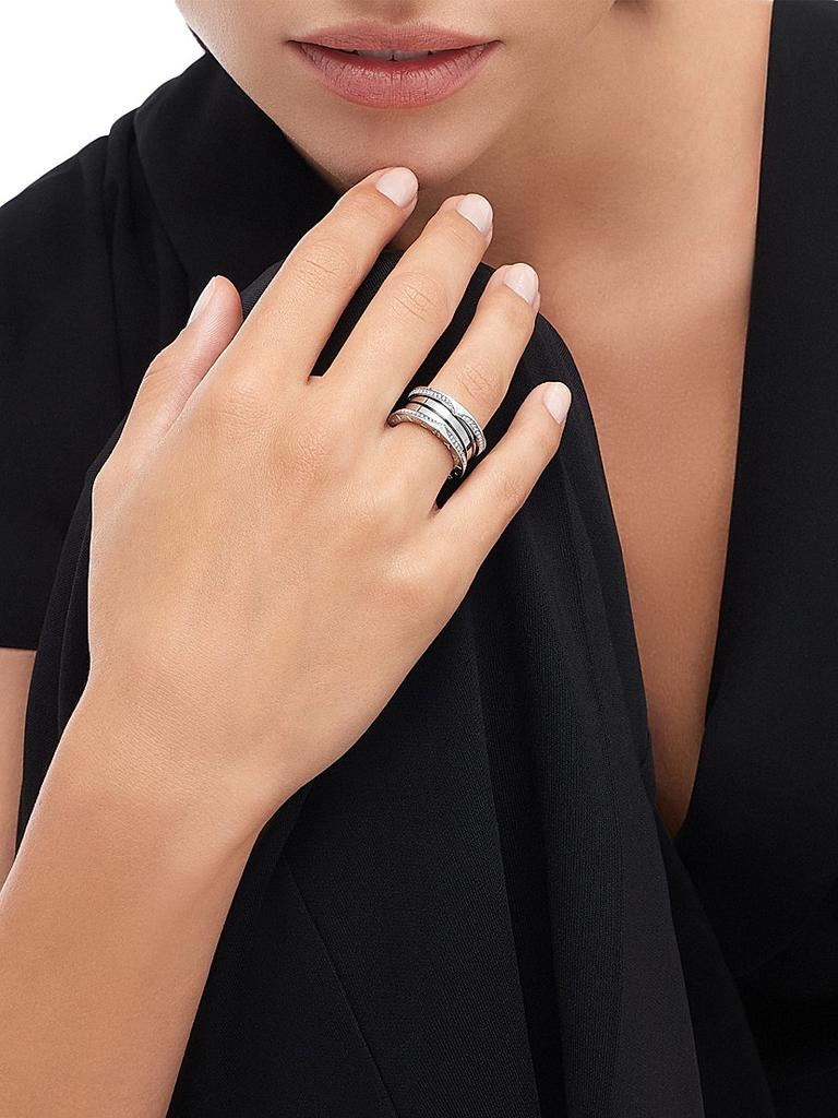 BVLGARI ビーゼロワン BVLGARI B.zero1 18K White Gold & 0.43 TCW Diamond 3-Band Ring