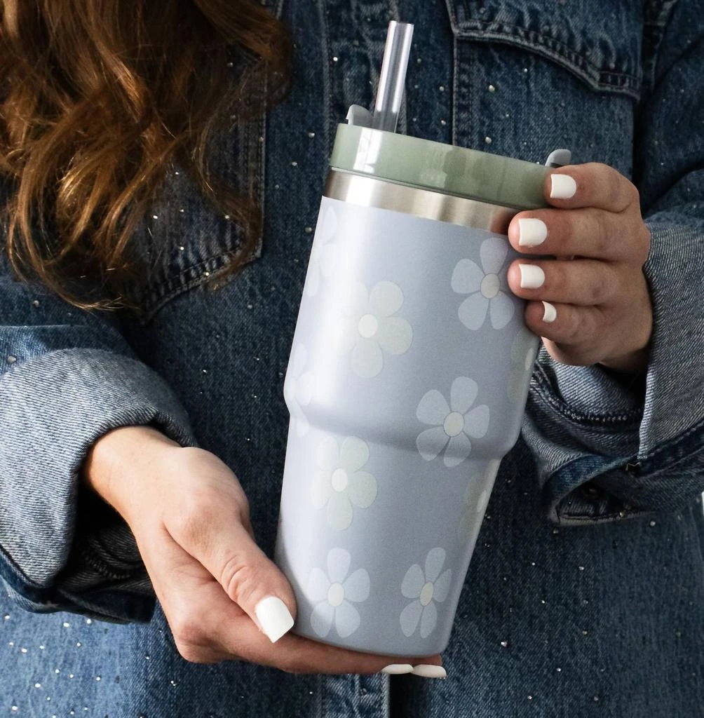 The Care Collective Floral Mini Tumbler In Blue/green