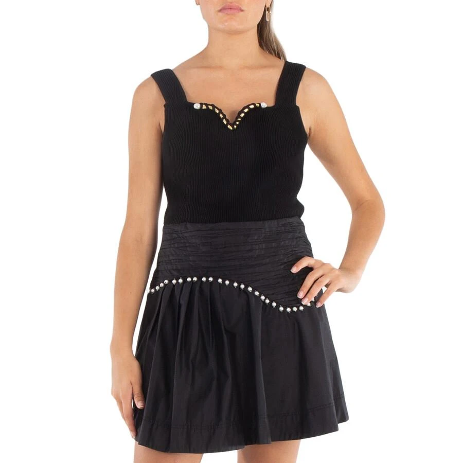Aje Ladies Black Goldfoil Metal Bar Bodice 1