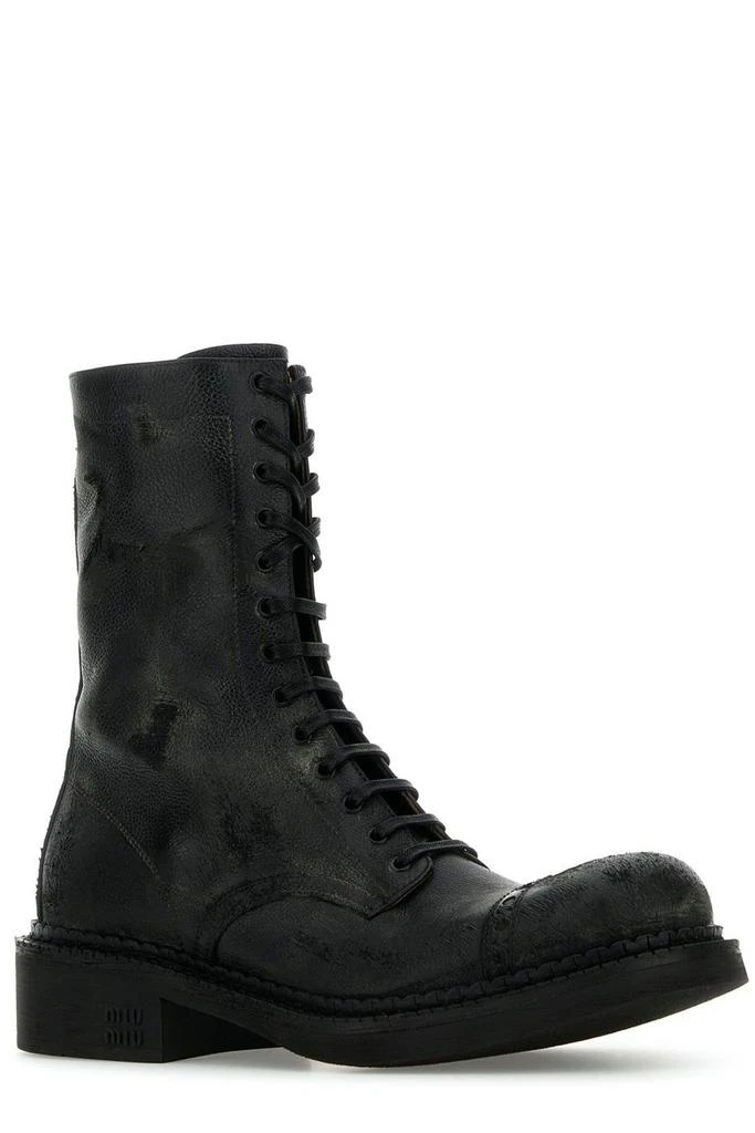 Miu Miu Miu Miu Logo-Embossed Lace-Up Boots 2