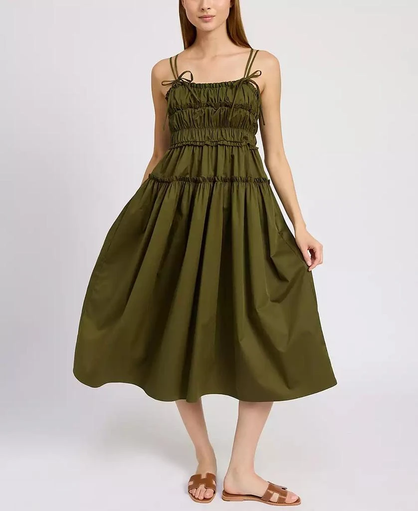 En Saison Women's Marianne Gathered Sleeveless Midi Dress 6