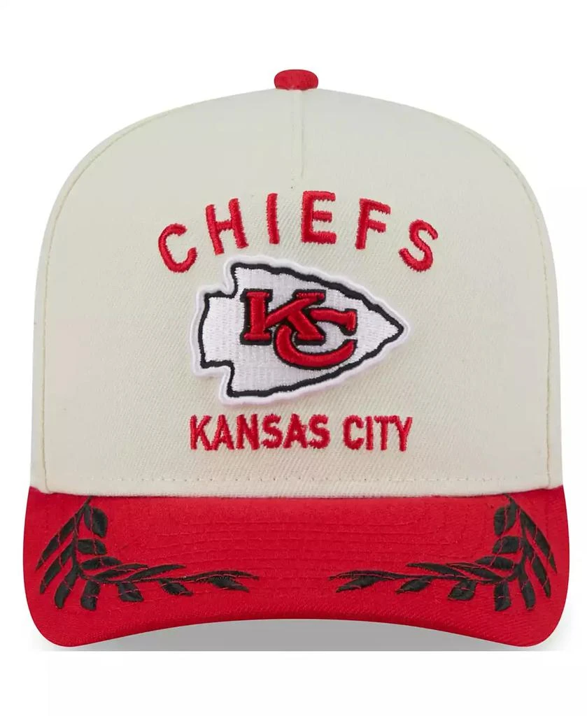 New Era Men's Cream/Red Kansas City Chiefs 2025 NFL Draft A-Frame 9FIFTY Snapback Hat 5