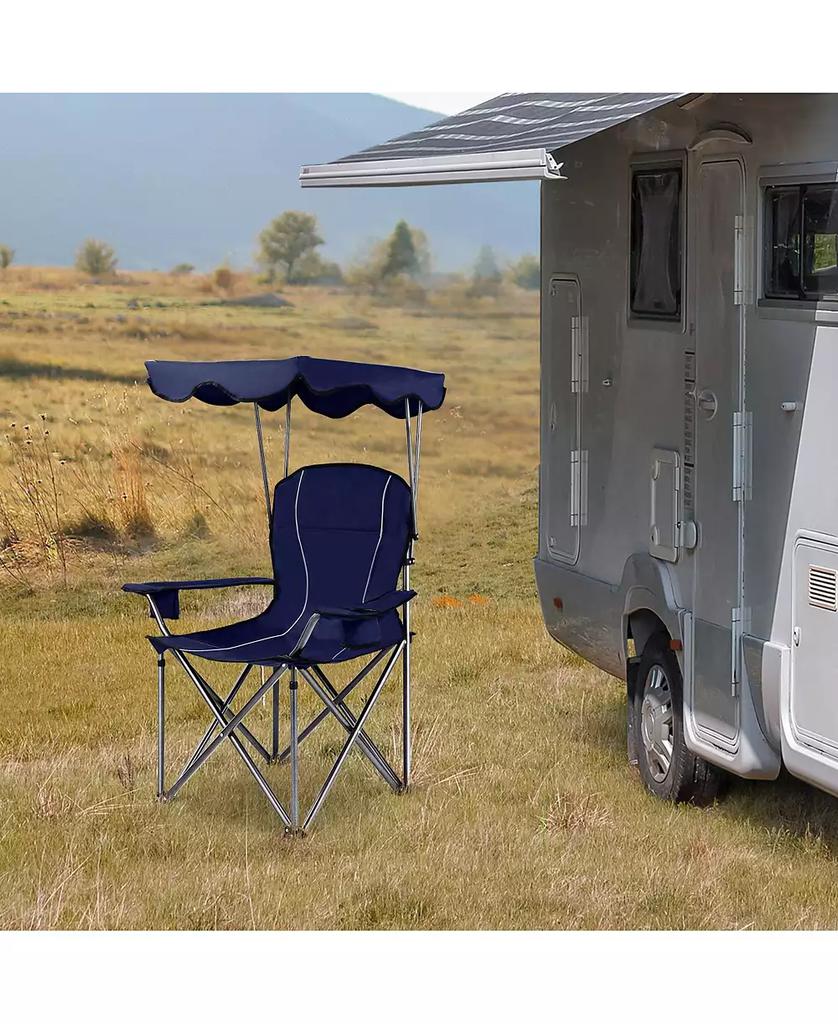 Mecale Portable Folding Beach Canopy Chair with Cup Holders