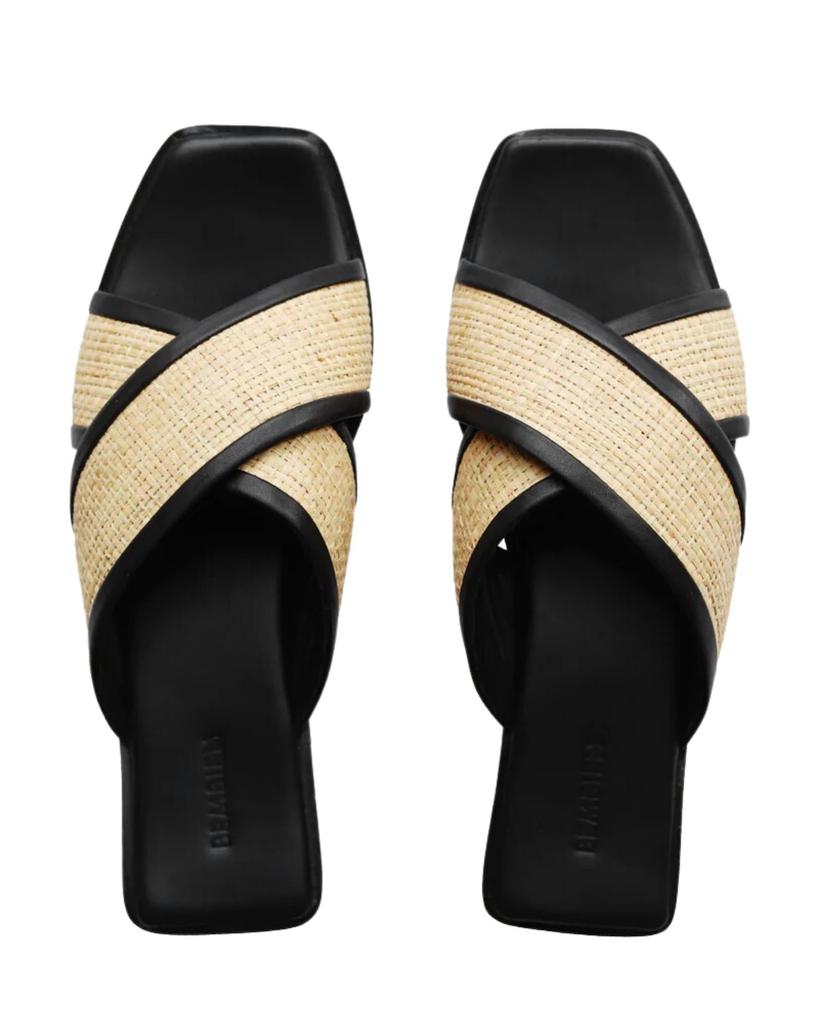 Bembien Women's Aman Slide In Black Raffia