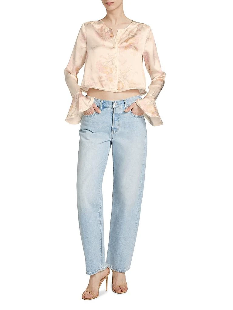 LOVESHACKFANCY Lyndon Floral Silk Crop Top 2