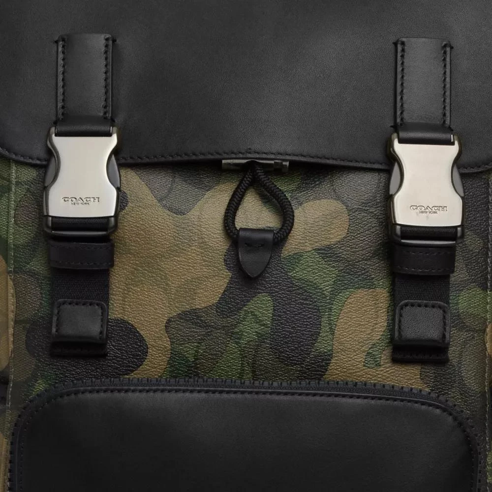 Coach Track Backpack In Signature Canvas With Camo Print 6