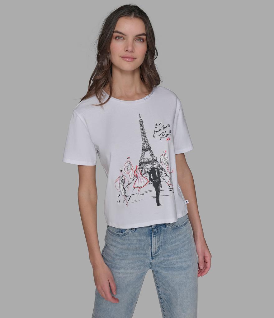 Karl Lagerfeld Paris KARL IN PARIS SKETCH LOGO TEE