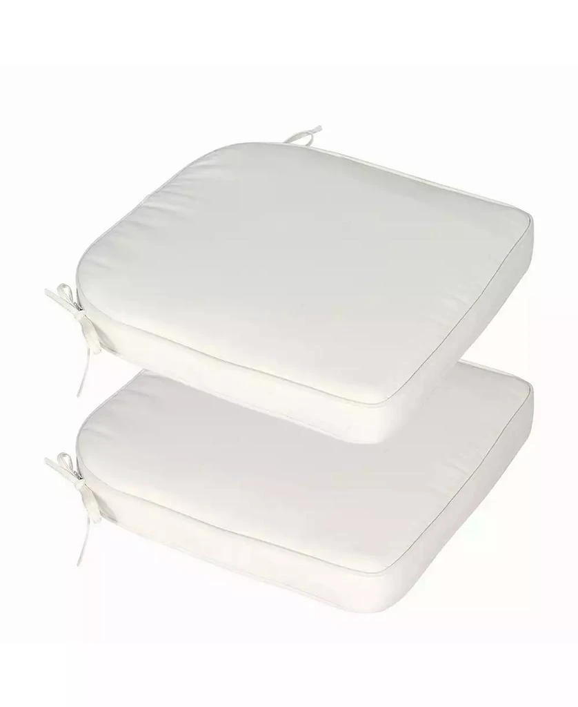 Aoodor Outdoor Dining Chair Cushions Set of 2, Waterproof Patio Furniture Seat Cushions, Outdoor Chair Pads with Ties, 18 x 19 inch