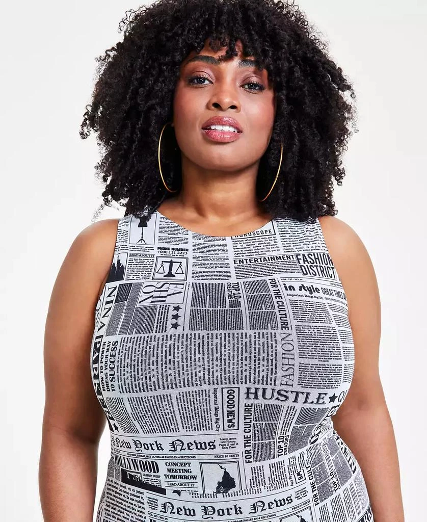Nina Parker Trendy Plus Size Printed Mesh Midi Dress, Created for Macy's 4