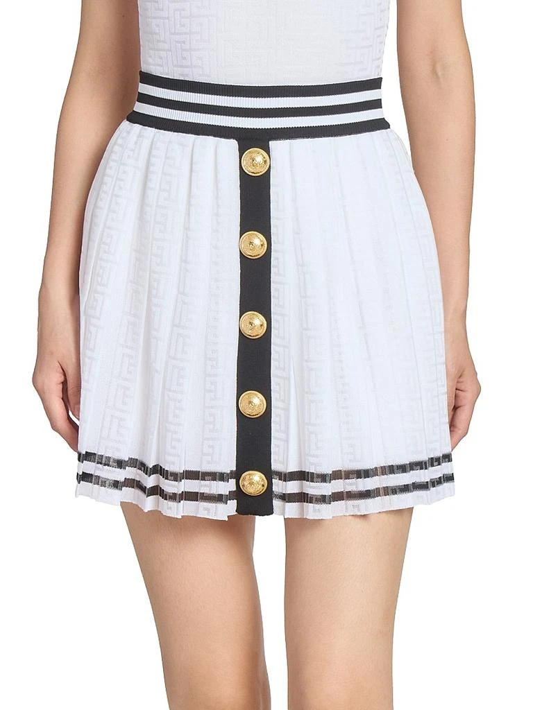Balmain Striped Logo Knit Miniskirt 3