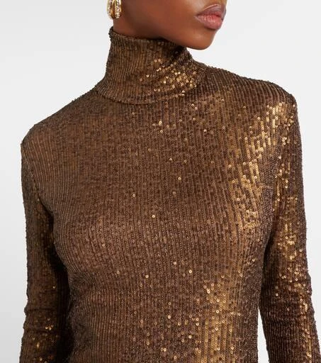 Norma Kamali Sequined turtleneck top 4