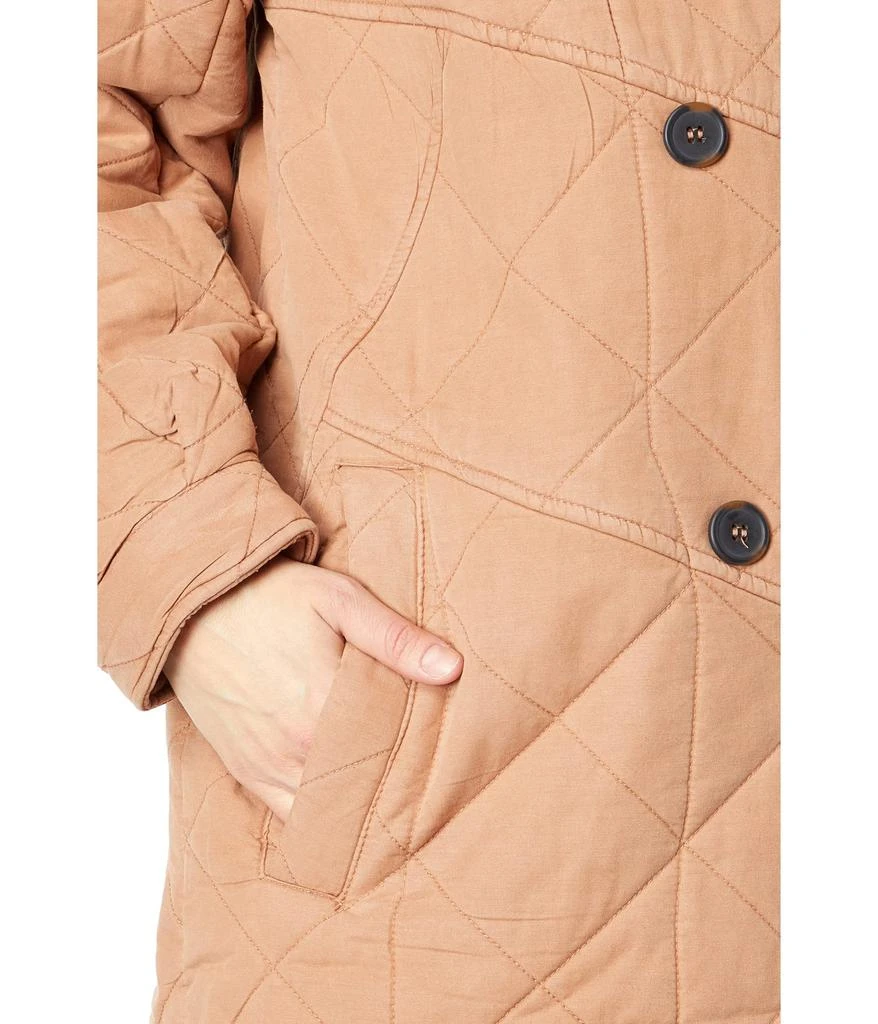 Avec Les Filles Washed Double-Breasted Quilted Peacoat 3