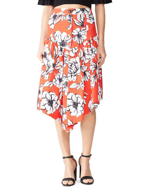 MARISSA WEBB Oliver Floral Asymmetric Midi Skirt