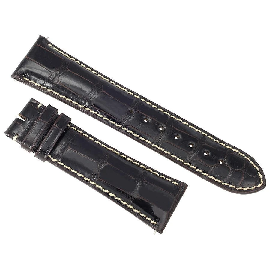 Hadley Roma Hadley Roma 24 MM Shiny Dark Brown Alligator Leather Strap