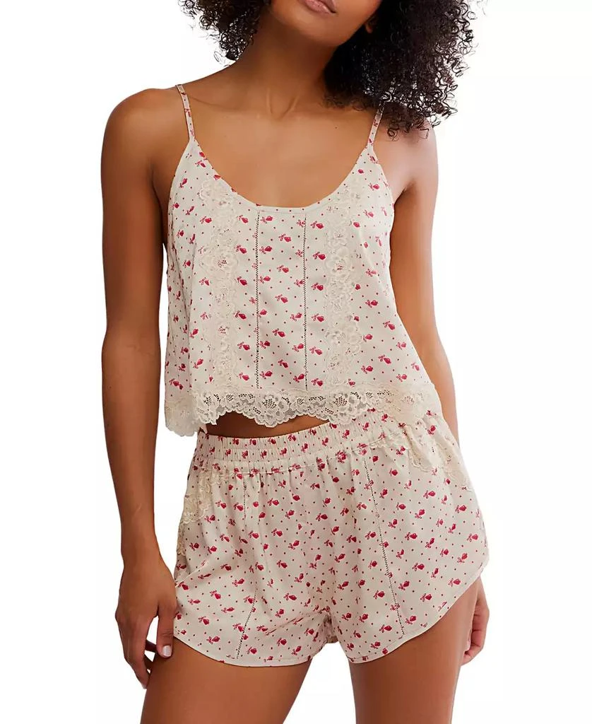 Free People Women's Midnight Muse 2-Piece Scoop Neck Top and Shorts Set
