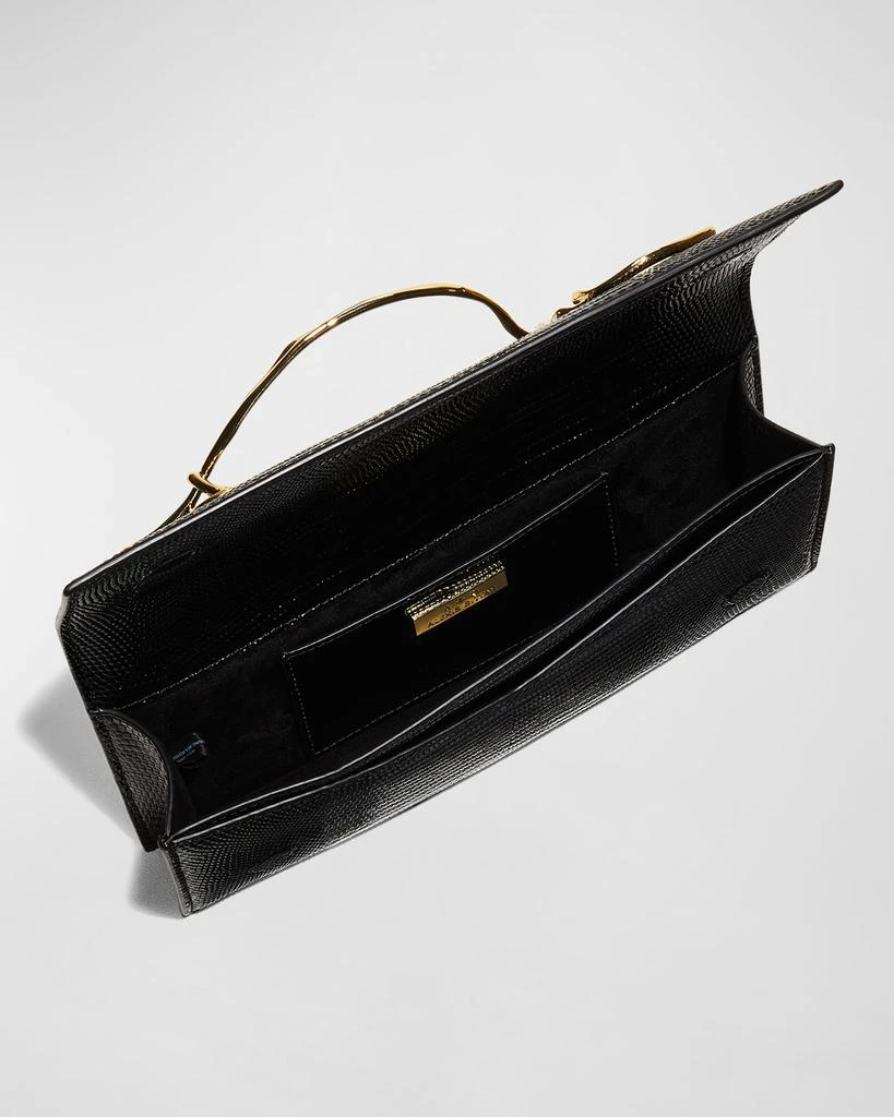 Alexis Bittar Twisted Gold Side Handle Clutch Purse 7