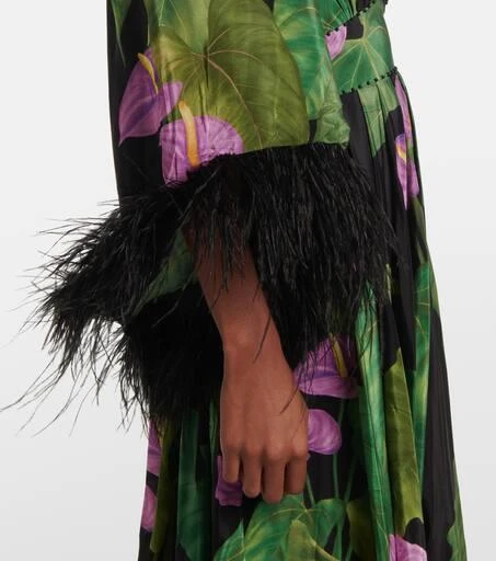 Farm Rio Anthurium floral fringed kaftan 5