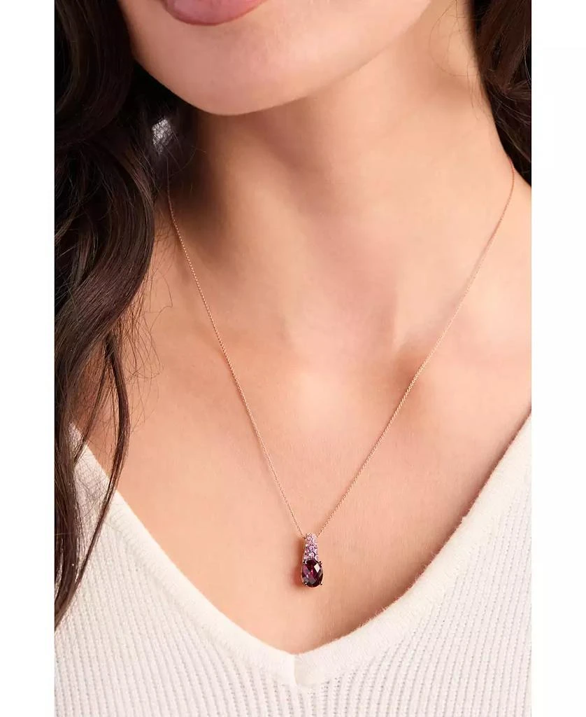 Le Vian Raspberry Rhodolite® (2-1/4 ct. t.w.), Pink Sapphire Ombré (1/3 ct. t.w.) 
White Sapphire (1/20 ct. t.w.) Pendant Necklace in 14k Rose Gold, 20" 3