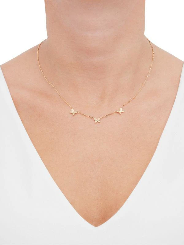 Saks Fifth Avenue 14K Yellow Gold & 0.1 TCW Diamond Butterfly Necklace 4