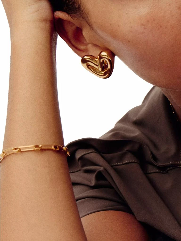 Missoma 18K-Gold-Plated Large Puffy Heart Stud Earrings 5