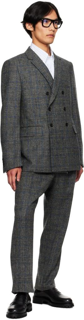 Thom Browne Gray Prince of Wales Hunting Tweed Blazer 4