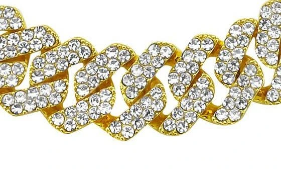 ADORNIA Men
s Pavé Cubic Zirconia 10mm Curb Chain Necklace 3