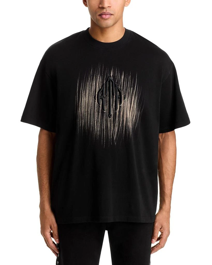 RTA Oversized Fit Colin Black Etched Monogram Tee 3