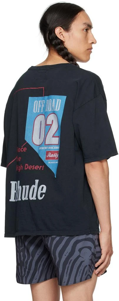 Rhude SSENSE Exclusive Black '02' T-Shirt 3