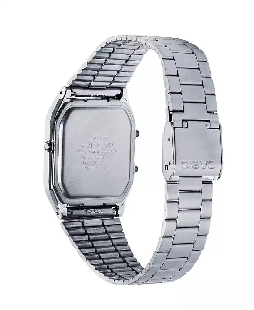 G-Shock Unisex Analog Digital Casio Silver-Tone Color Stainless Steel Watch, 29.8mm, AQ230A-7AVT 3