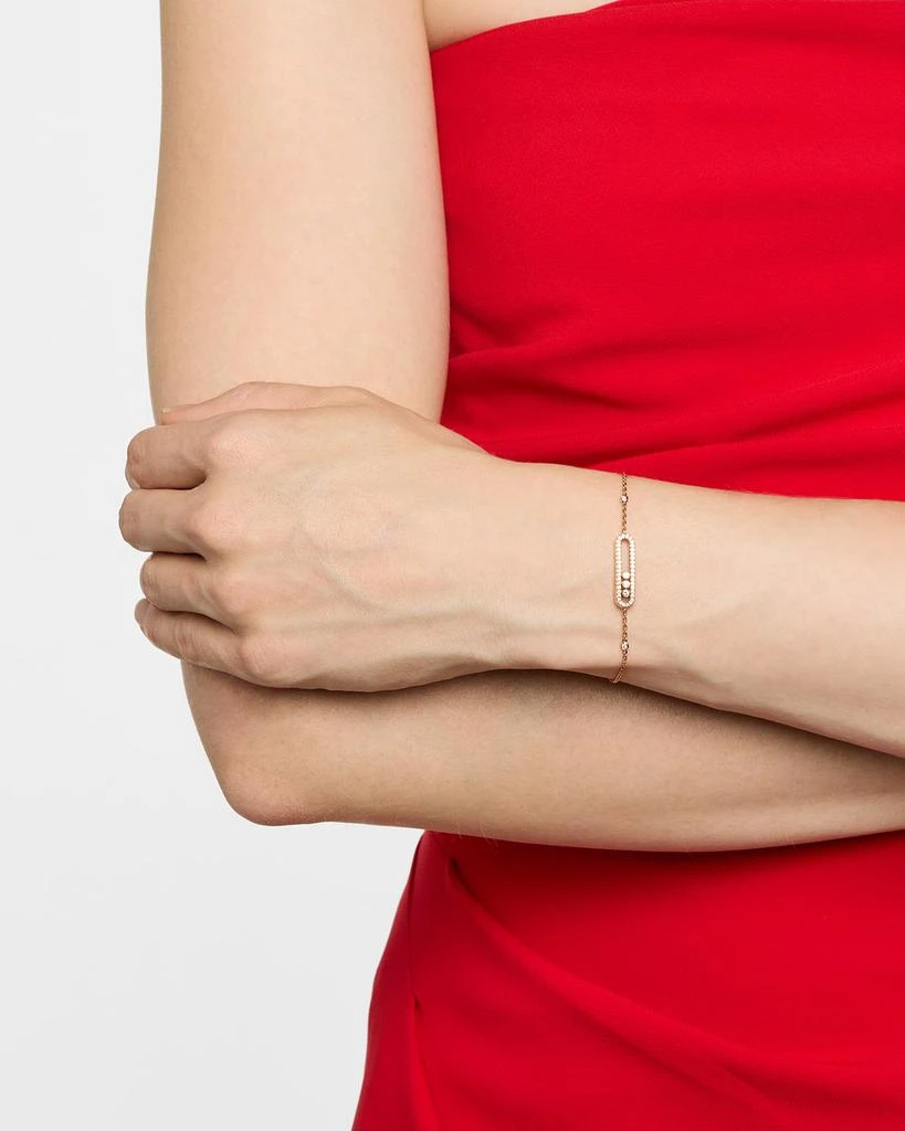 Messika Baby Move Pave Diamond Station Chain Bracelet in 18K Rose Gold 3