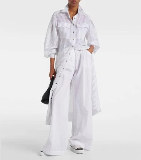 Brunello Cucinelli Striped cotton and silk-blend shirt dress 2