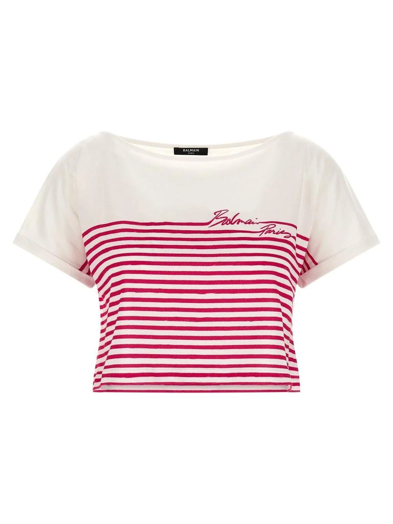 Balmain Balmain Mariniere Cropped T-Shirt 1