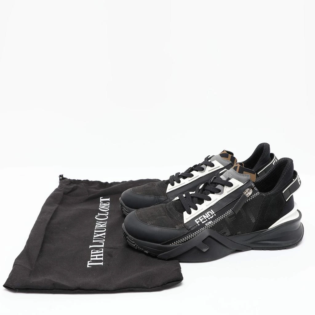 Fendi Fendi Black Mesh and Leather Flow Low Top Sneakers Size 39 9