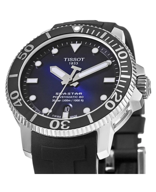 Tissot Tissot Seastar 1000 Powermatic 80 Blue Dial Rubber Strap Men's Watch T120.407.17.041.00 2