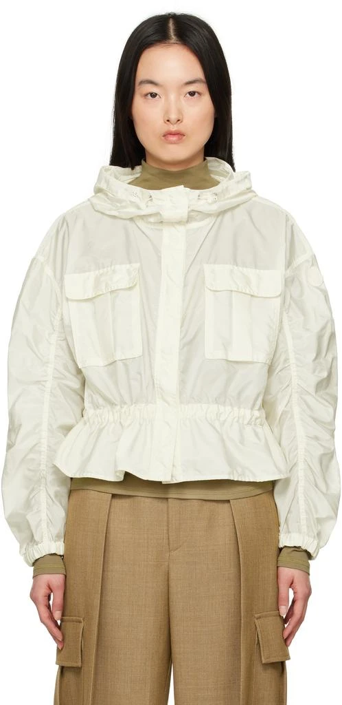 Moncler Off-White Curton Hooded Peplum Jacket 1