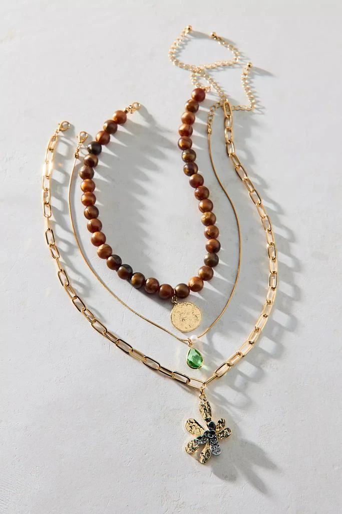 Urban Outfitters Bloom Flower Romantic Layered Necklace Set